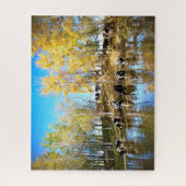 Puzzle Vaches en automne à l'étang (Vertical)