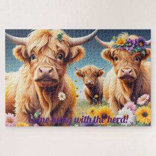 Puzzle Vaches florales des Highlands 20 x 30