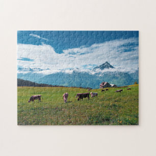 Puzzle Vaches heureuses à la ferme en Suisse