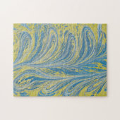 Puzzle Vague Abstraite Bleue Et Or (Horizontal)