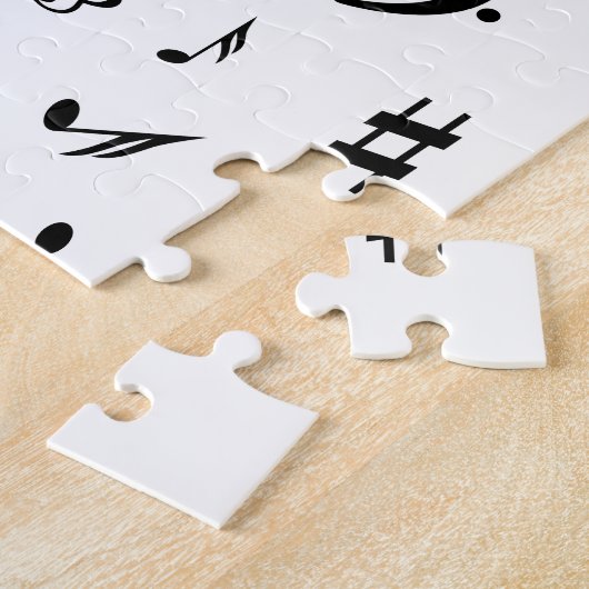 Puzzle Vague élégante de clef triple noire et blanche (Côté)