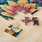 Puzzle Vague océan sarcelle avec tortue (Côté)