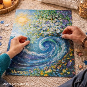 Puzzle Vague Océanique Fantaisiste Peinture Impressionn