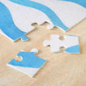 Puzzle Vagues Aquarelle : bleu turquoise sans joint. (Côté)