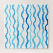 Puzzle Vagues Aquarelle : bleu turquoise sans joint. (Horizontal)