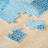 Puzzle Vagues, baleine, texture bleu enfantine (Côté)