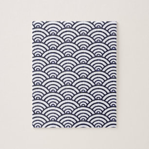 Puzzle Vagues bleues japonaises Seigaiha Mer