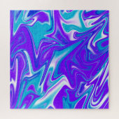 Puzzle Vagues célestes : Le marbre bleu blanc et violet (Horizontal)