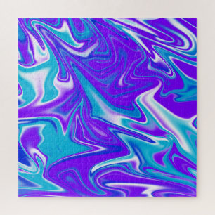 Puzzle Vagues célestes : Le marbre bleu blanc et violet