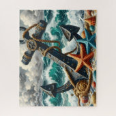Puzzle Vagues de mer orageuses Ancre (Vertical)