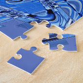 Puzzle vagues de routes en bleu (Côté)