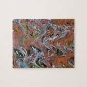 Puzzle Vagues en rouge et bleu acrylique pour l'art Abstr (Horizontal)