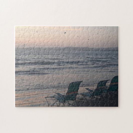 Puzzle Vagues océaniques avec chaises vides (Horizontal)
