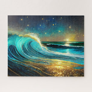 Puzzle Vagues océaniques divergentes scintillantes