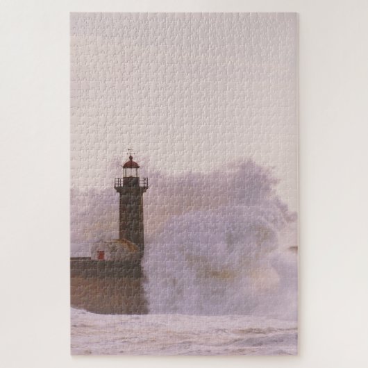 Puzzle Vagues océaniques s'écrasant contre le phare (Vertical)