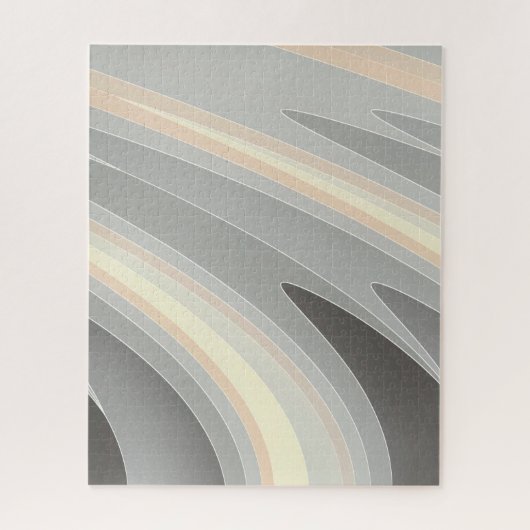 Puzzle vagues rose gris jaune (Vertical)
