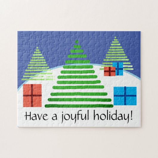 Puzzle - Vakantige bomen en Cadeaus Legpuzzel (Horizontaal)