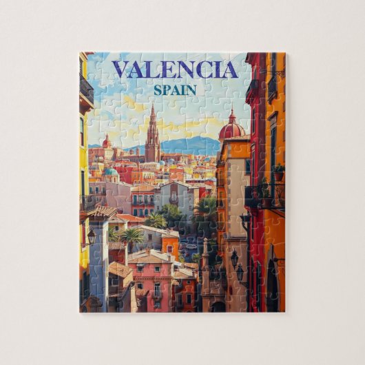 Puzzle Valencia Espagne Travel Art Vintage (Vertical)