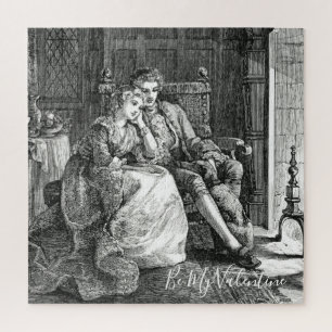 Puzzle Valentine Be Mine Couple Par Cheminée Monochrome