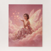 Puzzle Valentine Fairy on Pink Clouds Fantasy Art (Vertical)