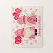 Puzzle Valentine Gnome Love Citation Pink Red Hearts Coup (Vertical)