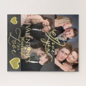 Puzzle Valentine's Day Elegant Gold Photo Collage (Horizontal)