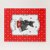Puzzle Valentine's Day (red) Scottie Dog (black) Cute (Horizontal)