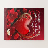 Puzzle Valentines de coeur Red-Gold (Horizontal)