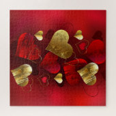 Puzzle Valentines dorées et rouges (Horizontal)