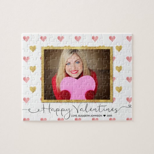 Puzzle Valentines Jour Parties scintillant Coeur Script P (Horizontal)