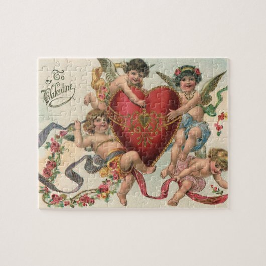 Puzzle Valentines victoriennes vintages, Cherubs Angels C (Horizontal)