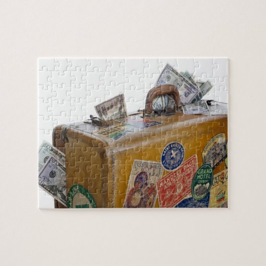 Puzzle Valise ancienne avec de l'argent (Horizontal)