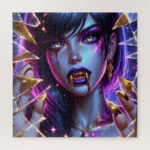 Puzzle Vampire avec des crocs en or Ai Art