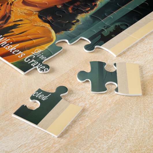 Puzzle Vampire chat - affiche d'horreur rétro (Côté)