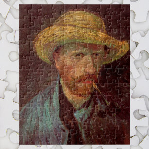 Puzzle Van Gogh Autoportrait avec Casquette paille et tuy