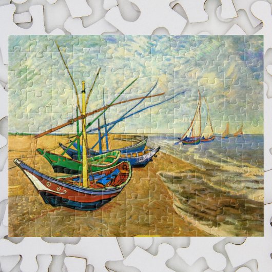 Puzzle Van Gogh Bateaux de pêche sur la plage de Saintes