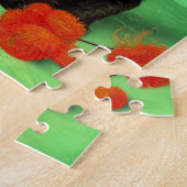 Puzzle Van Gogh Black Kitten Fleurs rouges (Côté)