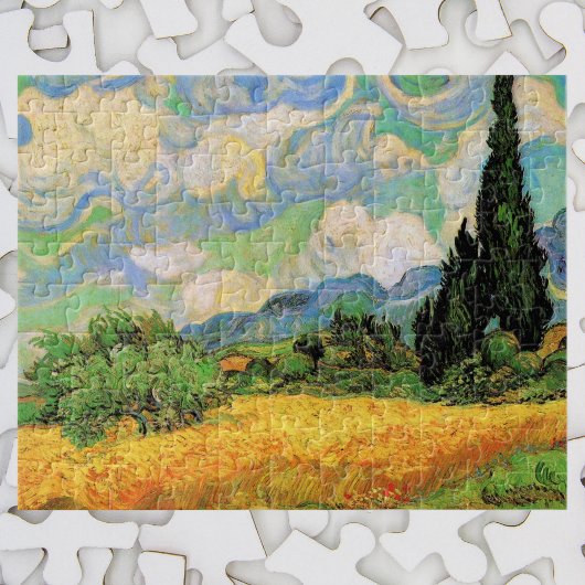 Puzzle Van Gogh Champ de blé w Cyprès à Haute Galline