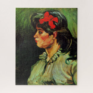 Puzzle Van Gogh - Portrait de femme au ruban rouge