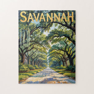 Puzzle Van Gogh Rétro Savannah Géorgie Avenue des Chênes