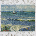Puzzle Van Gogh Seascape at Saintes Maries de la Mer<br><div class="desc">Seascape at Saintes Maries de la Mer by Vincent van Gogh is a vintage fine art post impressionism nautical painting featuring sailboats on the ocean with gentle waves. About the artist: Vincent Willem van Gogh was a Post-Impressionist painter whose work was most notable for its rough beauty, emotional honesty, and...</div>
