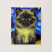 Puzzle Van Gogh Starry Nuit Siamese Cat (Vertical)