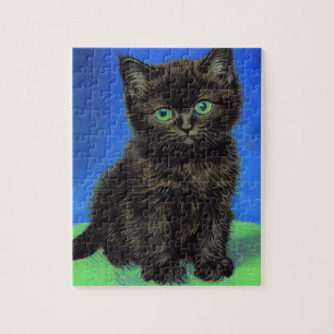 Puzzle Van Gogh Style Kitten noir