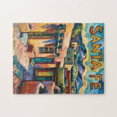Puzzle Van Gogh Style Santa Fe Travel Art with Adobe Home (Horizontal)