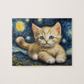 Puzzle Van Gogh Style Starry Night Cat (Horizontal)