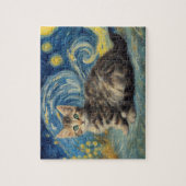 Puzzle Van Gogh Style Starry Night Cat (Vertical)