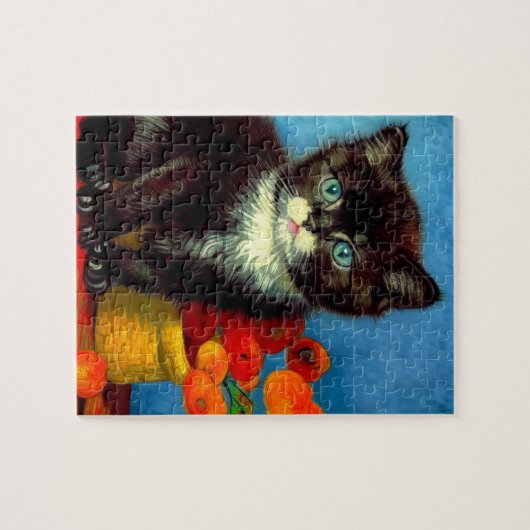 Puzzle Van Gogh Tuxedo Cat (Horizontal)