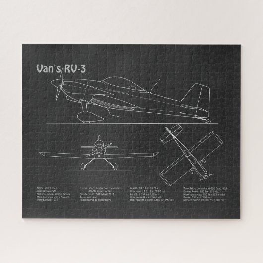 Puzzle Van’s RV-3 - Plan directeur de l’avion PD (Horizontal)