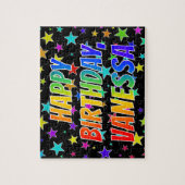 Puzzle "VANESSA" Prénom, Amusant "HEUREUX ANNIVERSAIRE" (Vertical)