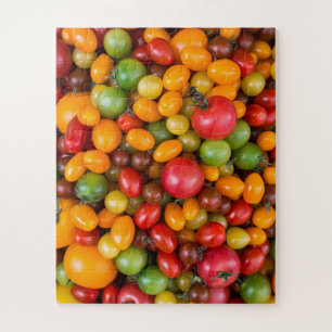 Puzzle Variété de tomates fraîches colorées dans les jard